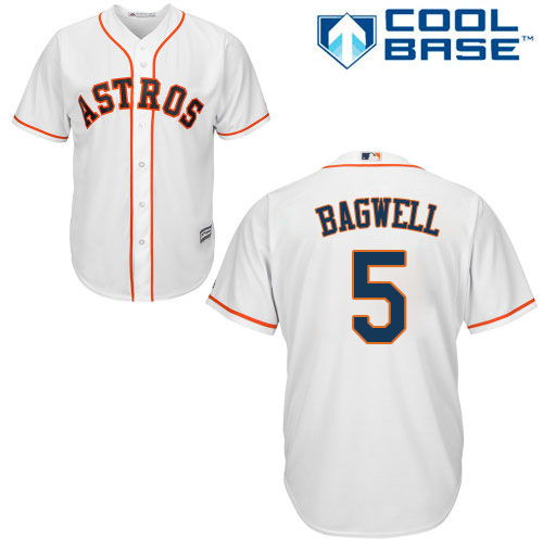 Astros #5 Jeff Bagwell White Cool Base Stitched Youth MLB Jersey - Click Image to Close